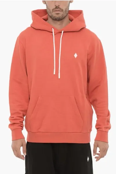 Marcelo Burlon County Of Milan Brushed Cotton Hoodie In Red