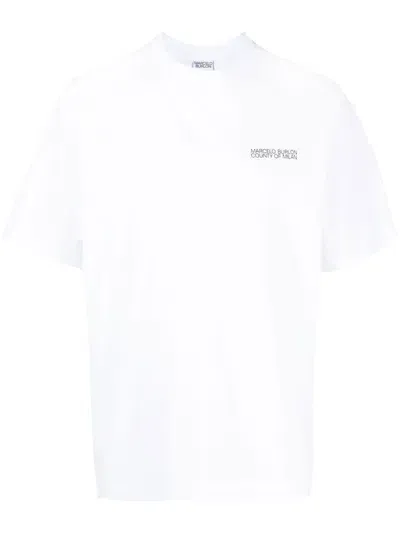 Marcelo Burlon County Of Milan Cross Over Cotton T-shirt In White