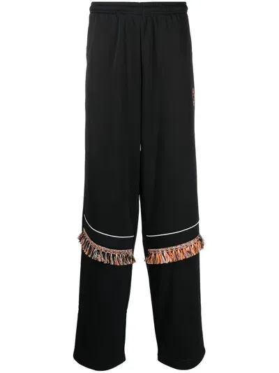 Marcelo Burlon County Of Milan Fringe-detailing Track Pants In Black