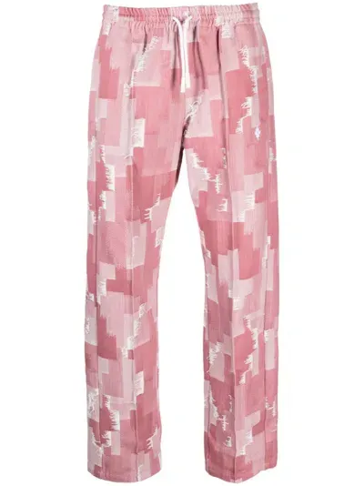 Marcelo Burlon County Of Milan Wide-leg Denim Trousers In Pink