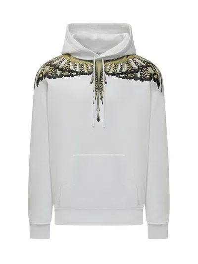 Marcelo Burlon County Of Milan Grizzly Wings Drawstring Hoodie In White