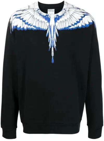 Marcelo Burlon County Of Milan Wings Cotton Sweatshirt In Black