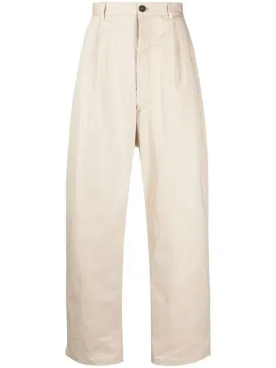 Marcelo Burlon County Of Milan Logo-embroidery Tailored Trousers In Nude