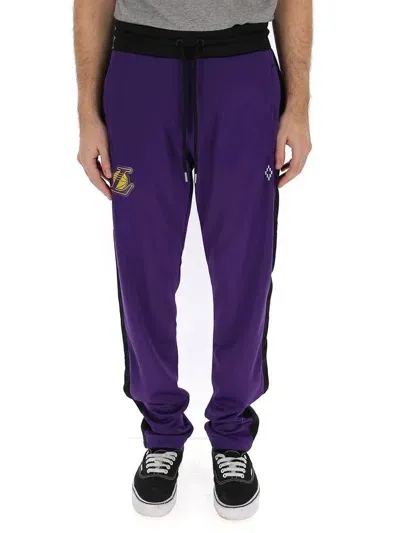 Marcelo Burlon County Of Milan Logo Patch Sweatpants In Viola/melanzana