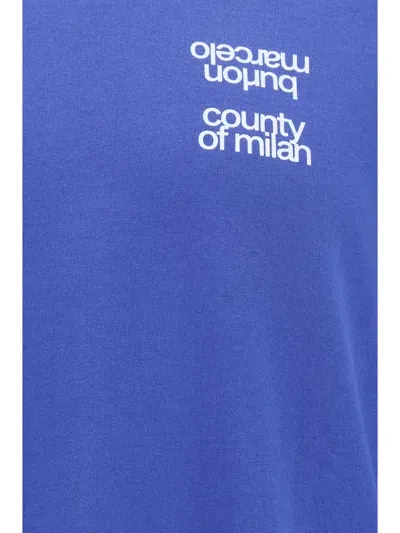 Marcelo Burlon County Of Milan Mbcm Slogan Over T-shirt In Blue