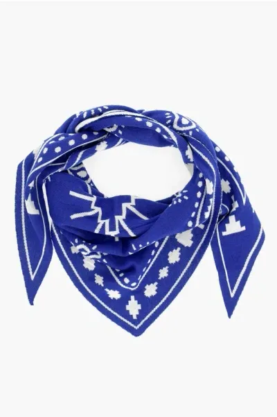 Marcelo Burlon County Of Milan Paisley Patterned Triangle Scarf In Blue