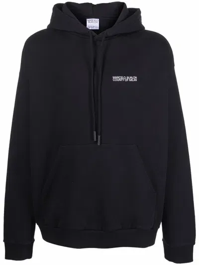 Marcelo Burlon County Of Milan Logo Printed Hoodie In Black  