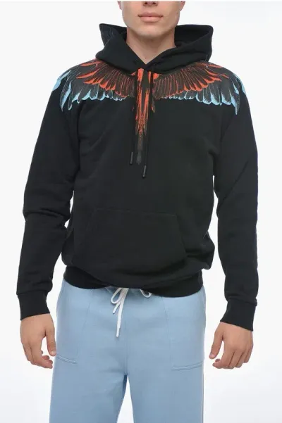 Marcelo Burlon County Of Milan Printed Icon Wings Hoodie In Black