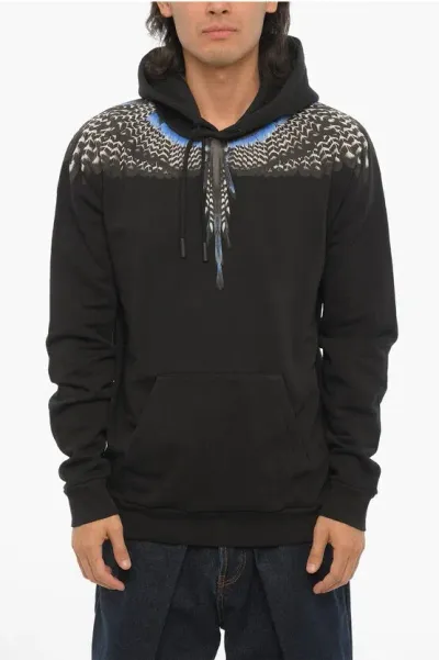 Marcelo Burlon County Of Milan Regular Fit Grizzly Wings Hoodie In Black