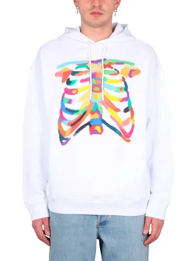 Marcelo Burlon County Of Milan Oversized Ribcage Hoodie In White