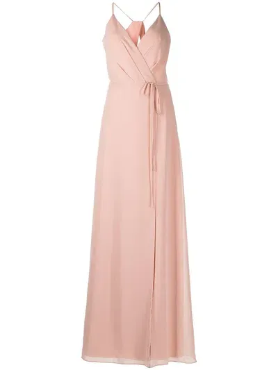 Marchesa Notte Bridesmaids Sleeveless Tied Waist Dress In Pink