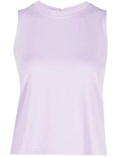 Marchesa Notte Round Neck Cropped Tank Top In Purple