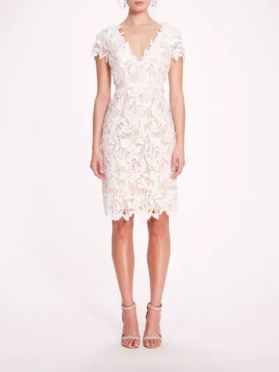 Marchesa Organic Lace Mini Dress In Ivory