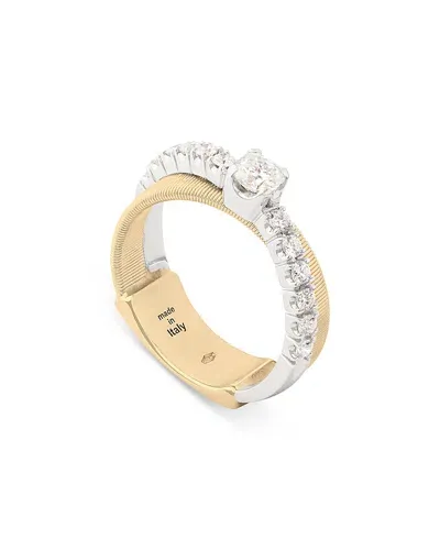 Marco Bicego 18k Yellow & White Gold Masai Double-band Ring With Diamonds In White/gold