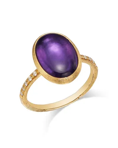 Marco Bicego 18k Yellow Gold Siviglia Color Amethyst & Diamond Oval Ring - Exclusive In Purple/gold