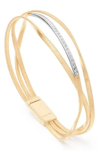 Marco Bicego Marrakech Diamond Layered Bangle In Yellow Gold