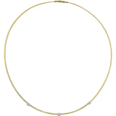 Marco Bicego Masai Diamond Station Necklace In 18k Yellow Gold