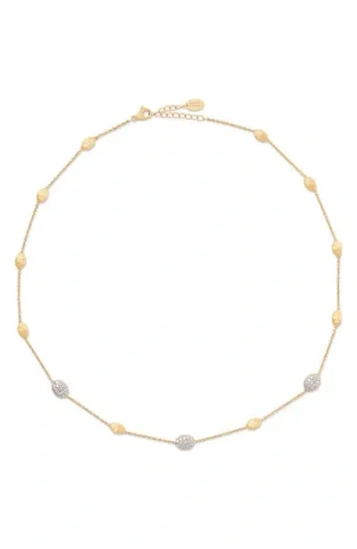 Marco Bicego Siviglia Diamond Pavé Station Necklace In 18k Yellow Gold