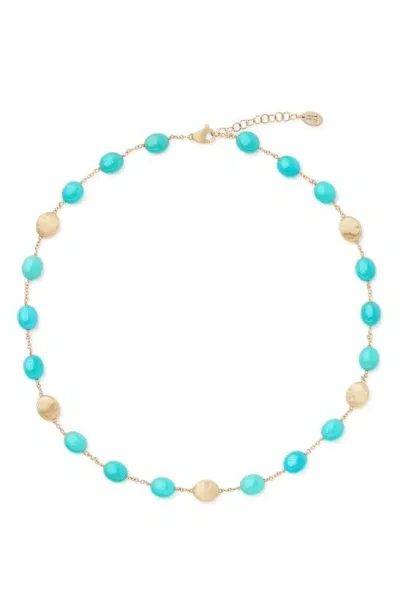 Marco Bicego Siviglia Turquoise Necklace In Blue/gold