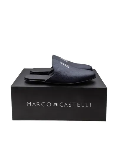 Marco Castelli Leather Slipper In Blue