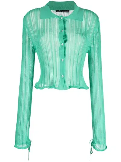 Marco Rambaldi Semi-sheer Knitted Cardigan In Green