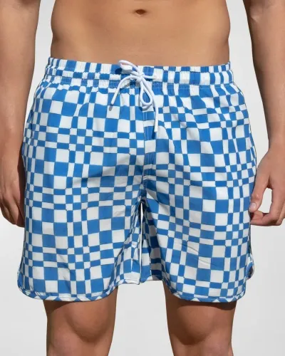 Marea Marea Men's Monsegur Printed Swim Shorts In French Blue