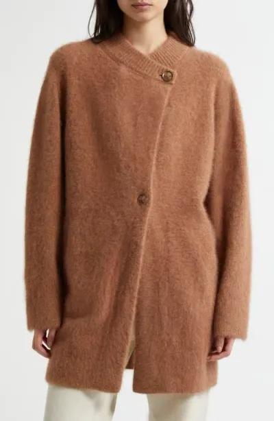 Margaret O'leary Brushed Fox Hair Coat In Toffee