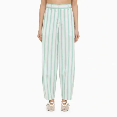 Margaux Lonnberg Margaux Lönnberg Beatty Striped Cotton Trousers In Green