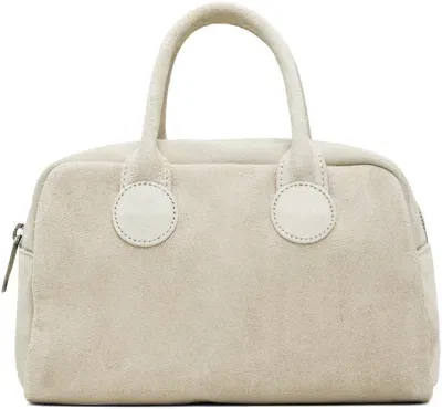 Marge Sherwood Beige Soft Bowling Bag In Blond Wood Suede