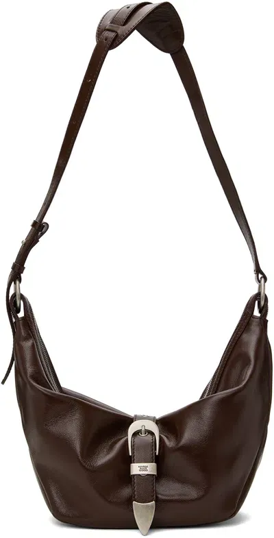 Marge Sherwood Brown Belted Medium Bag In Dark Brown Glossy