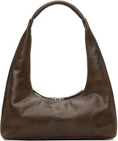 Marge Sherwood Brown Leather Shoulder Bag In Washed Brown Pull Up