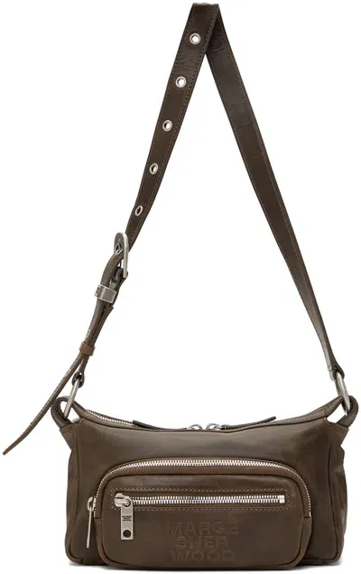 Marge Sherwood Brown Outpocket Mini Bag In Washed Brown Pull Up