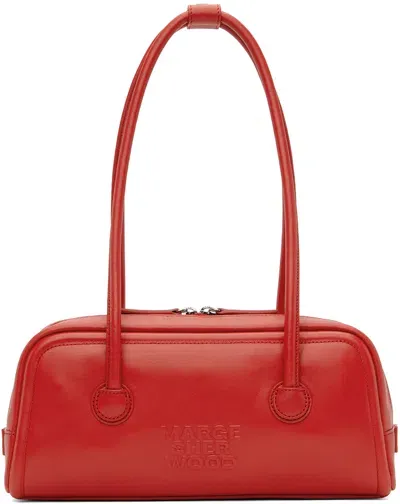 Marge Sherwood Red Soft Baguette Bag In Apple Red Plain