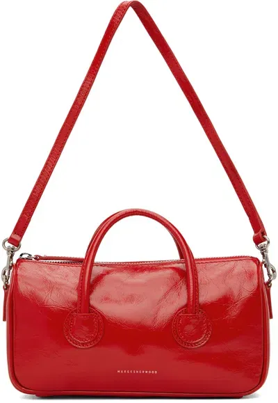 Marge Sherwood Red Zipper Small Bag In Apple Red Crinkle