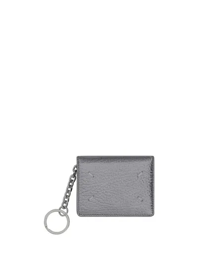 Margiela Card Holder In Metallic Grey