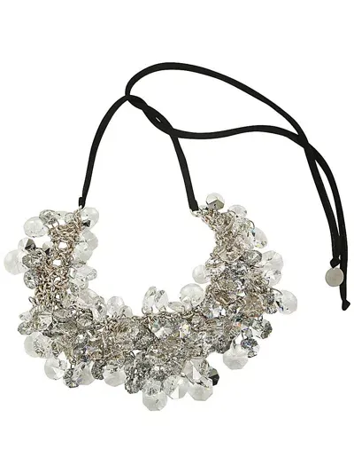 Maria Calderara Crystals And Diamonds Necklace In Nude & Neutrals