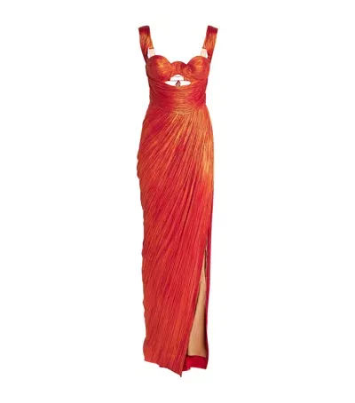 Maria Lucia Hohan Silk Margaux Gown In Orange