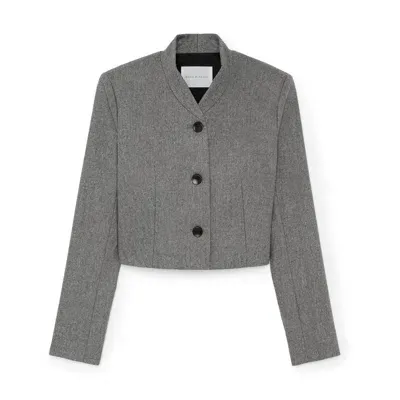 Maria Mcmanus 3-button Cropped Blazer In Charcoal Melange