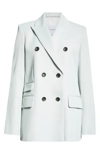 Maria Mcmanus Billiet Double Breasted Twill Blazer In Seaglass