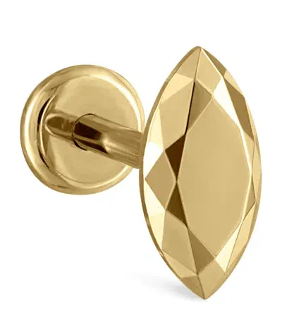 Maria Tash Faceted Marquise Threaded Stud Single Earring In Gold