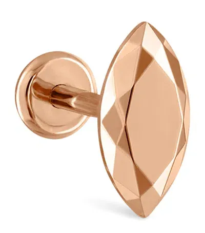 Maria Tash Faceted Marquise Threaded Stud Single Earring In Rose Gold