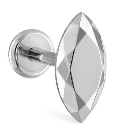 Maria Tash Faceted Marquise Threaded Stud Single Earring In White