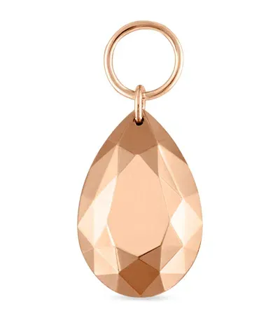 Maria Tash Faceted Pear Single Charm In Rose Gold