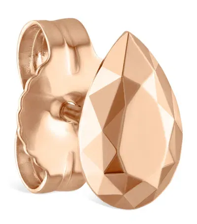 Maria Tash Faceted Pear Single Stud Earring In Rose Gold