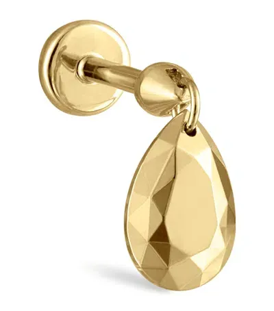 Maria Tash Faceted Pear Threaded Charm Earring In Gold