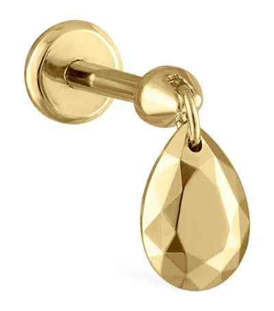 Maria Tash Faceted Pear Threaded Charm Earring In Gold