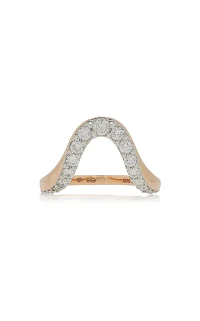 Marie Mas Grand Aura 18k Rose Gold Diamond Ring In Pink