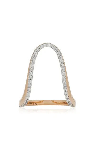 Marie Mas Radiant 18k Rose Gold Diamond Ring In Pink