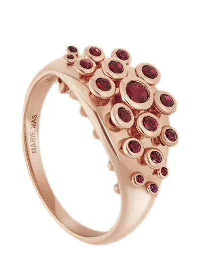 Marie Mas Ruby Queen Wave Ring In 粉色