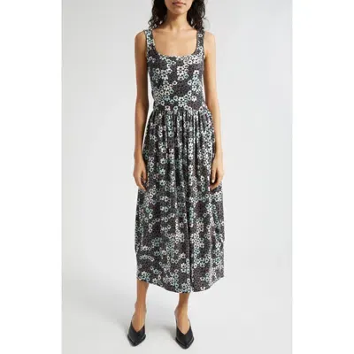 Marimekko Dekadi Unikko Jersey Maxi Dress In Patterned Grey